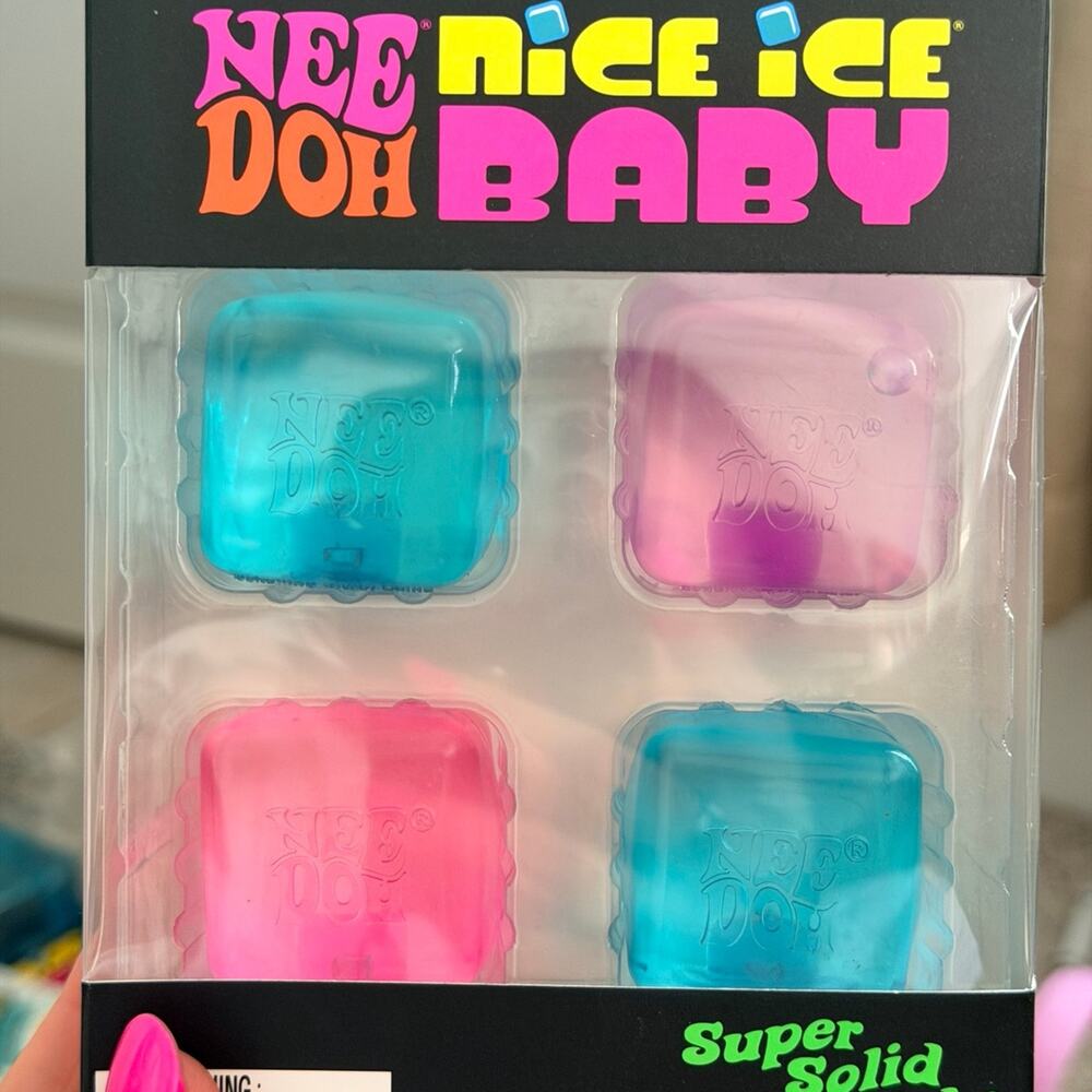 NeeDoh Nice Ice Baby Mini Super Solid Squish Cubes Toys 4 Pack- NEW- Sealed